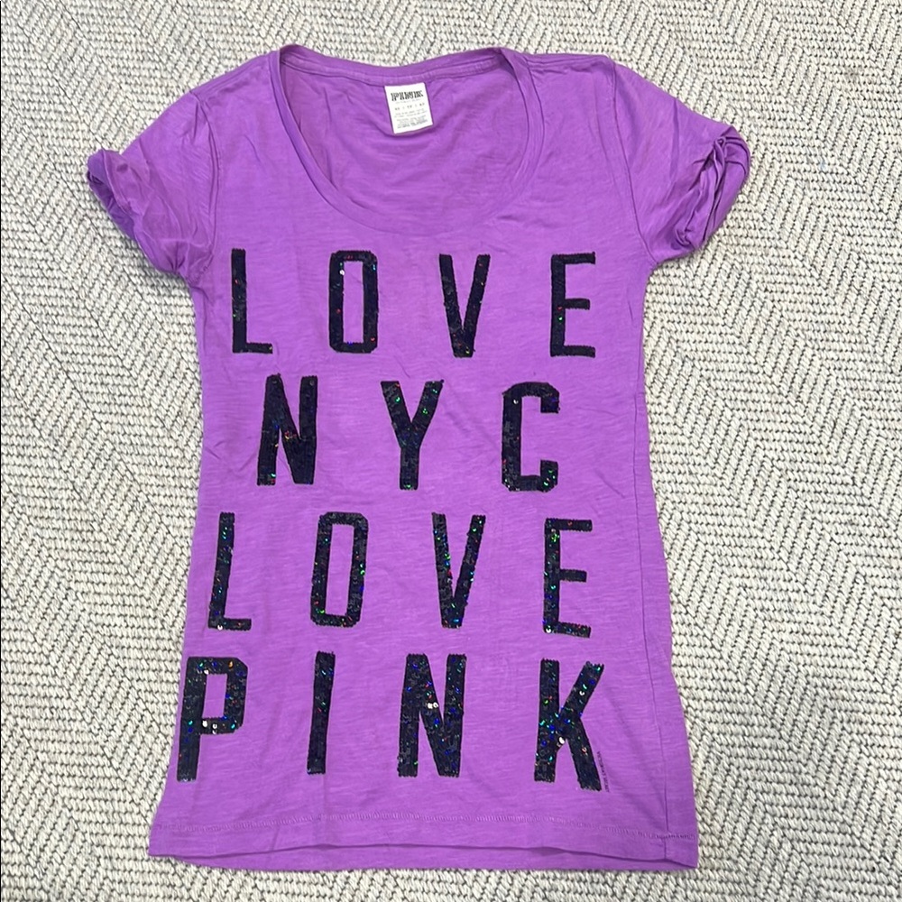 Rare Victoria's Secret Pink Purple Graphic Tee